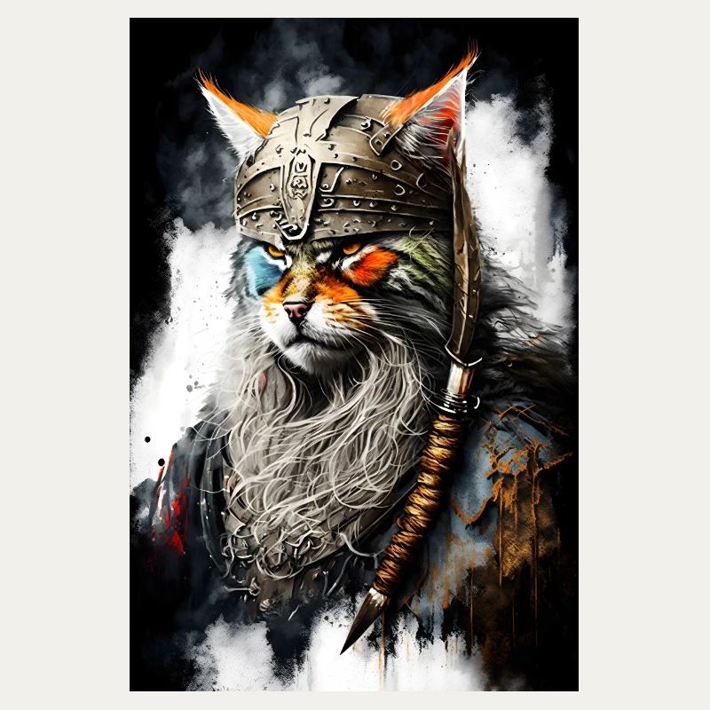 Chat viking en uniforme