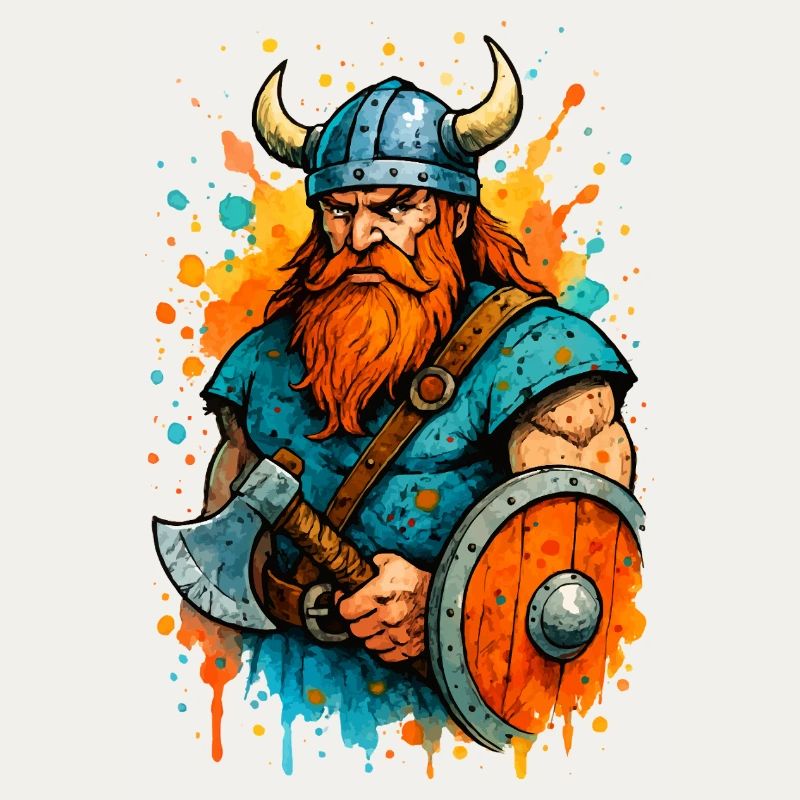 wikinger comic farbklecks