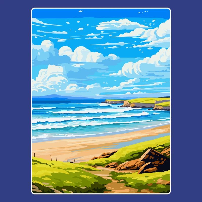 Constantine Bay, Cornouailles, Angleterre, Royaume-Uni, Affiche de voyage