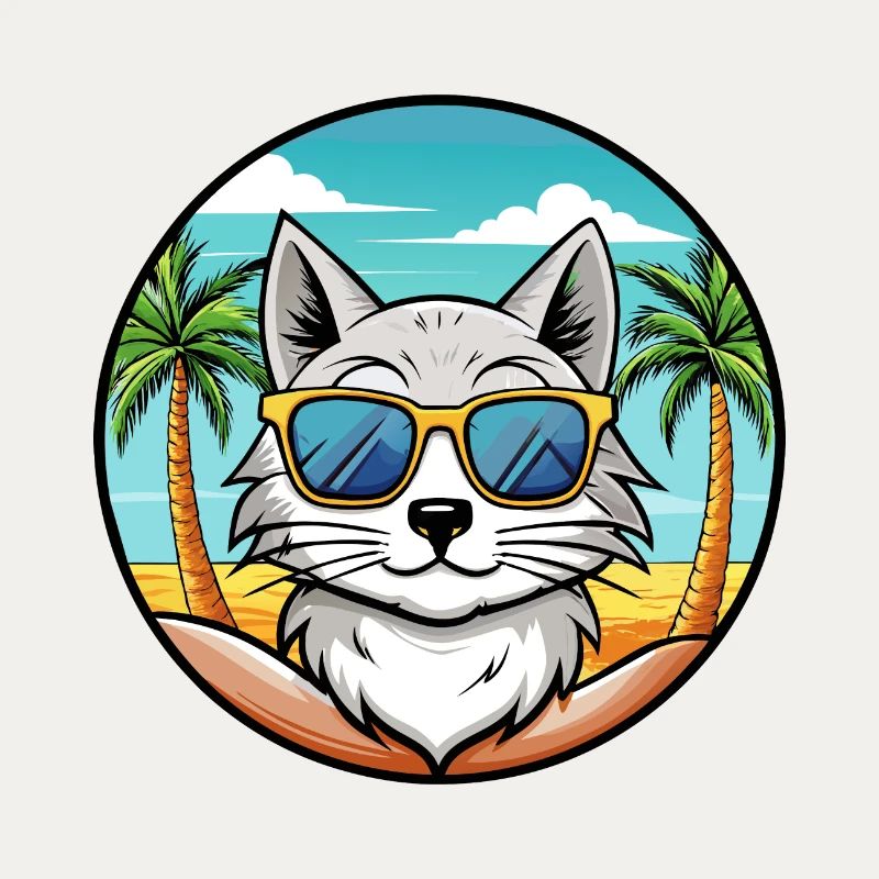 Lunettes de soleil de plage de race de chat angora turc
