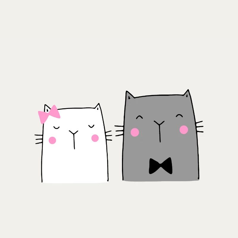 Katzen Paar Hochzeit Geschenk