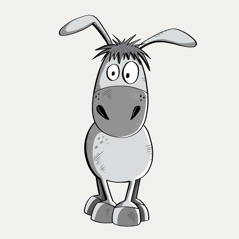 Funny Grey Donkey - Animaux - Comic