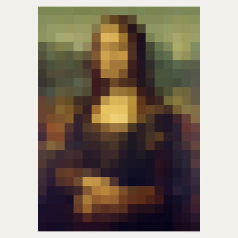 Mona Lisa 8-bit pixel painting Leonardo da Vinci