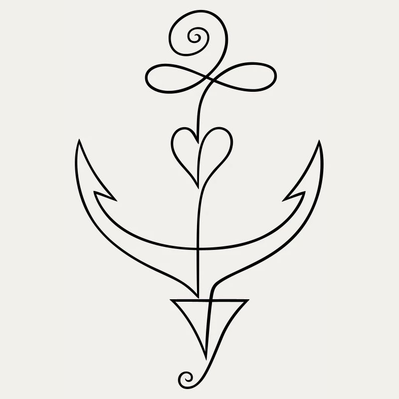Anker Minimalist Single Line Tattoo