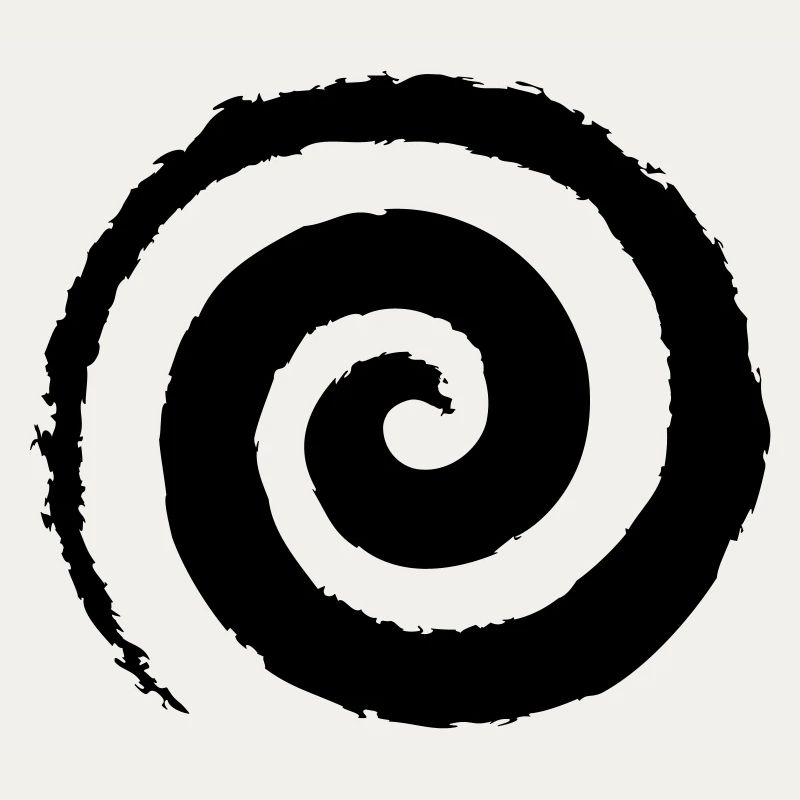Schwarze Pinselstrich-Spirale