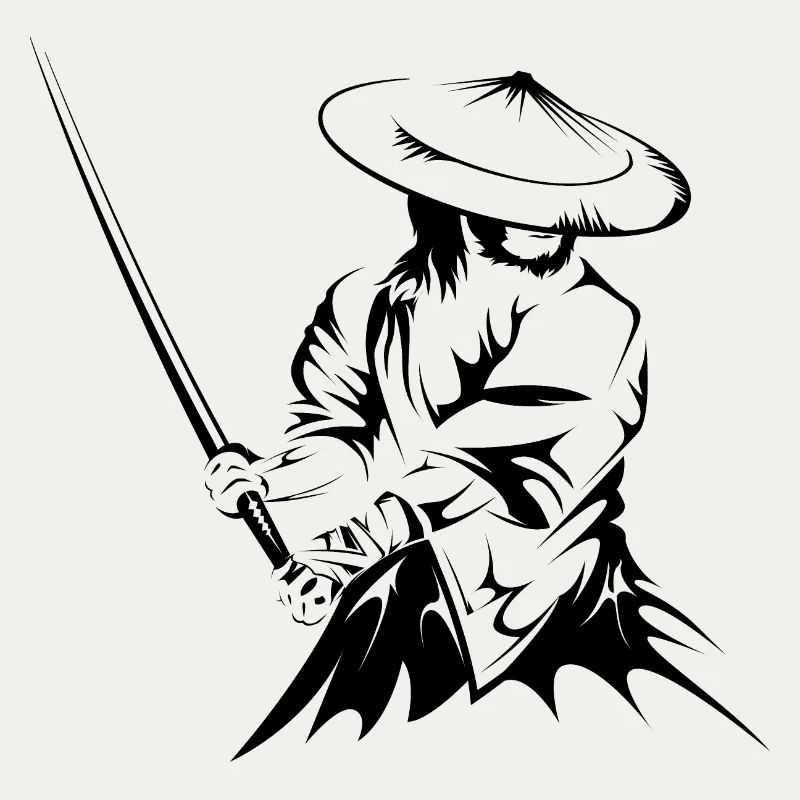 samurai sword fighter present geschenk art work