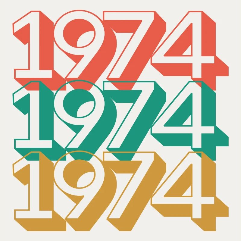 Retro 1974 Color Block Pattern