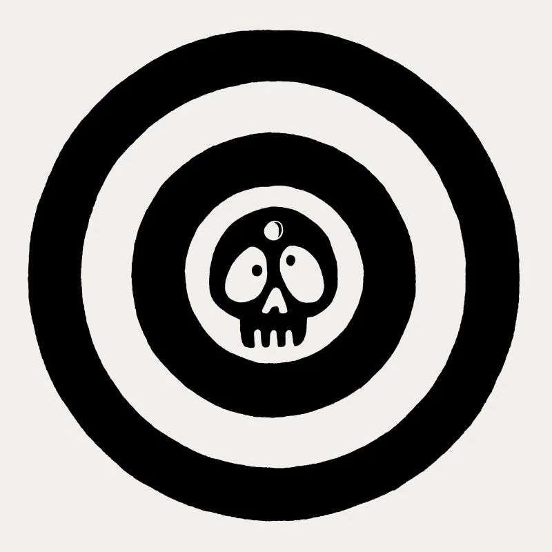 Black target skull