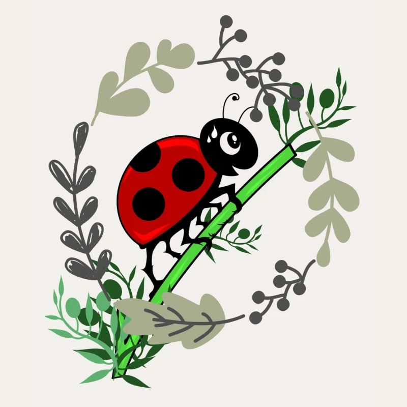 Ladybug botany comic style