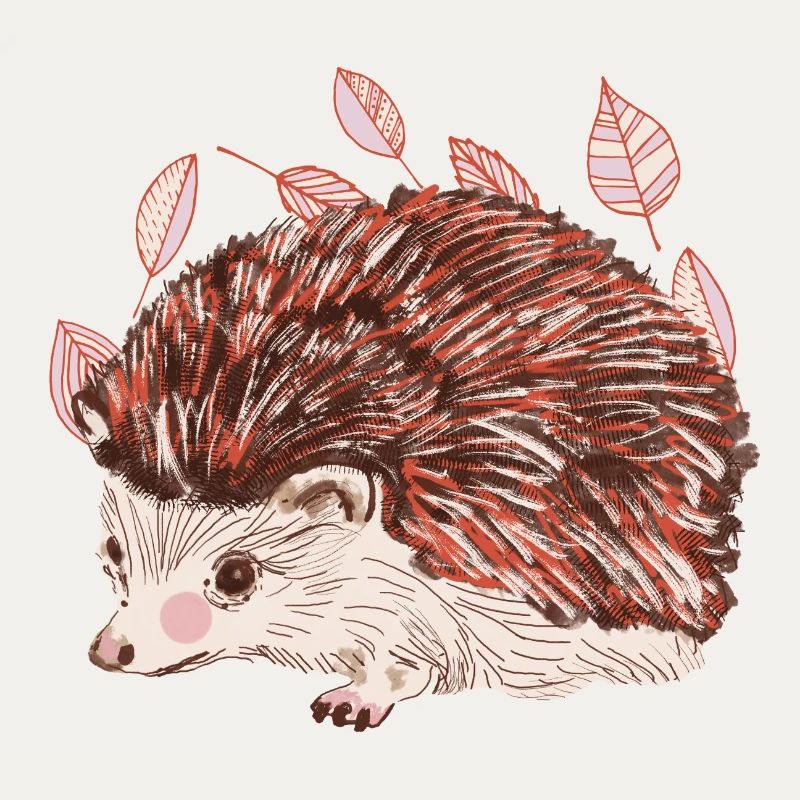 Hérisson d’automne avec un accent de fourrure rouge