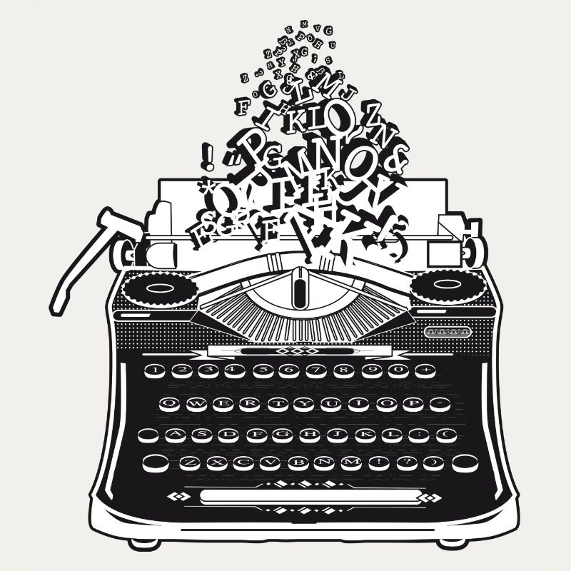 nostalgic antique typewriter with letters