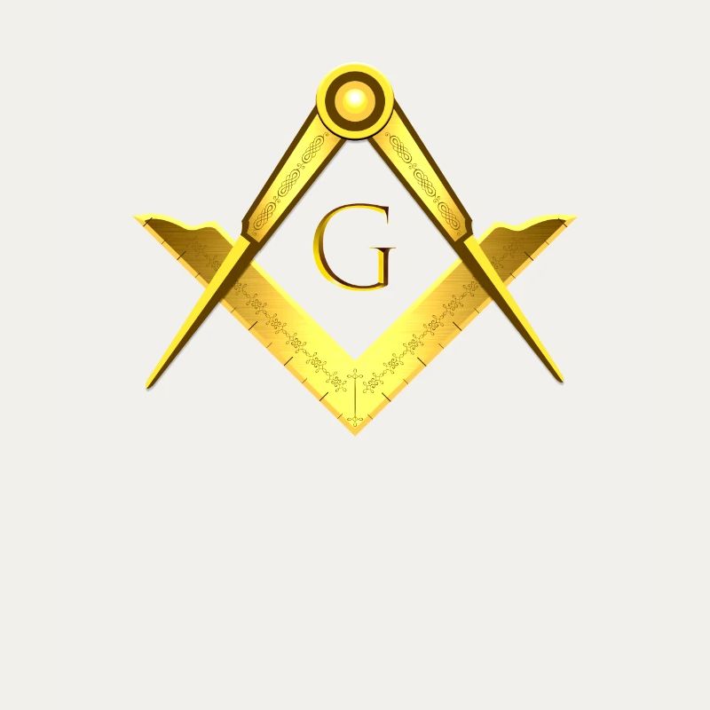 Masonic symbol angle compass gold freemasonry