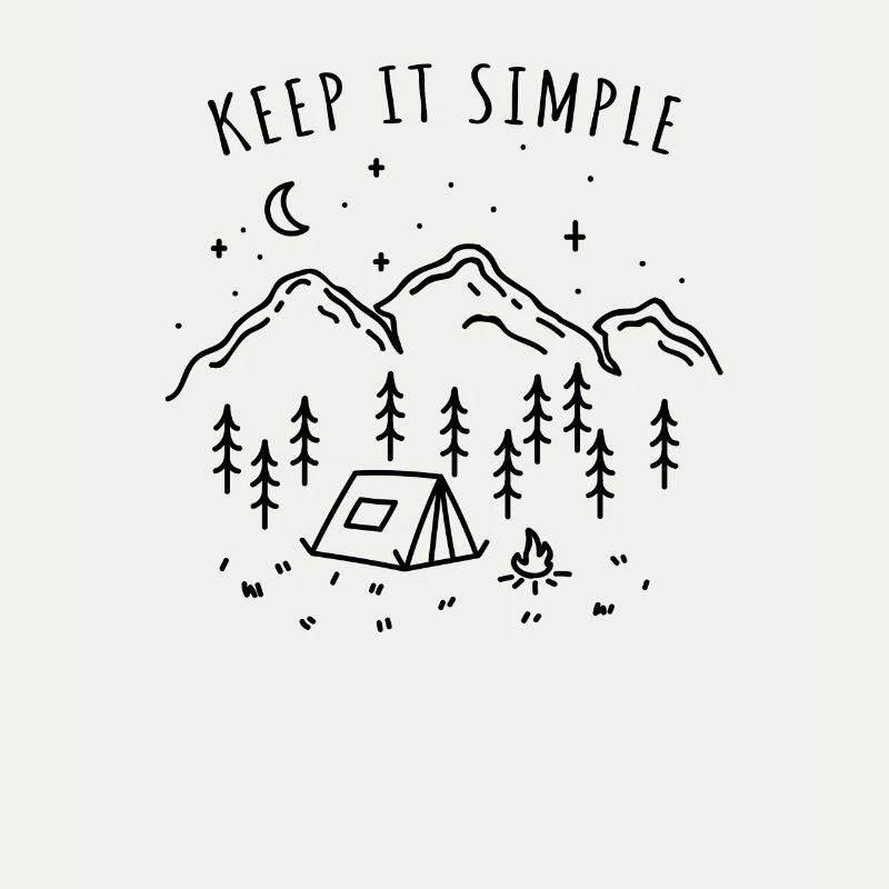 Keep It Simple Tent Camping Nature Mountains Minimalist