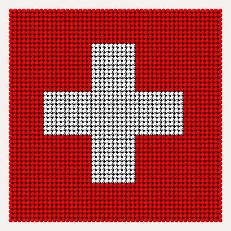 Schweizer Flagge - Perlenmosaik