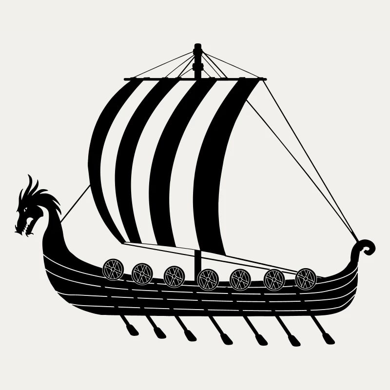 Wikinger-Drachenschiff dragar