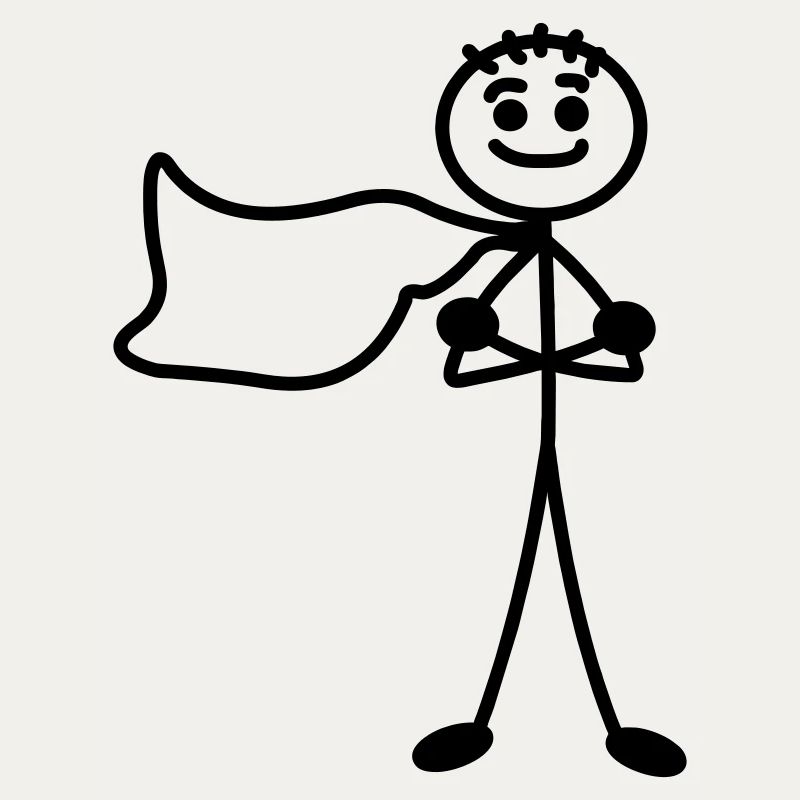 Super jung oder Mann und Umhang mit verschränkten Armen