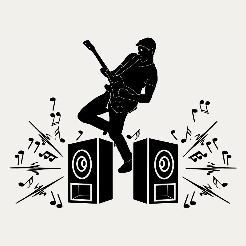 Gitarrist mit E-Gitarre