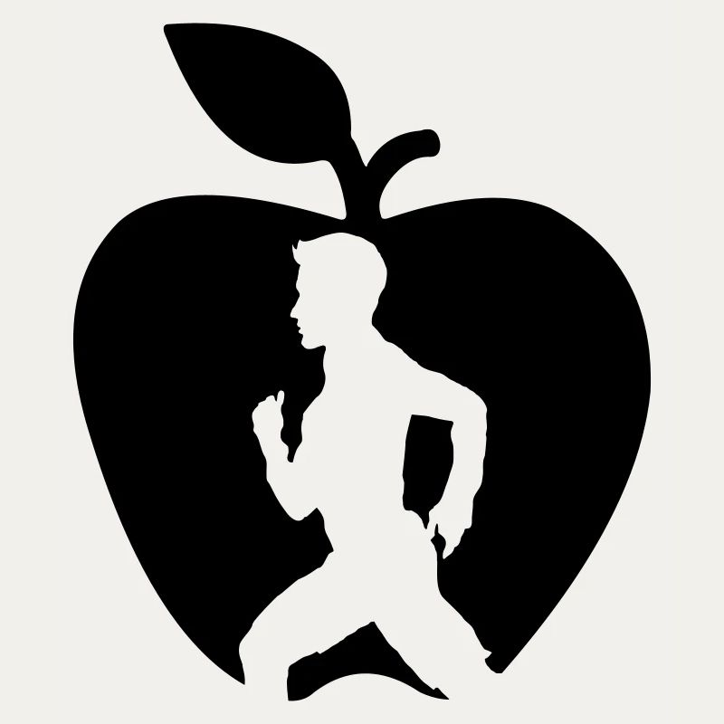 Healthy fruit runner cut out in apple