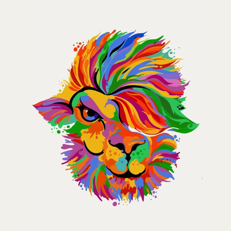 Löwenfarbenes Regenbogengesicht