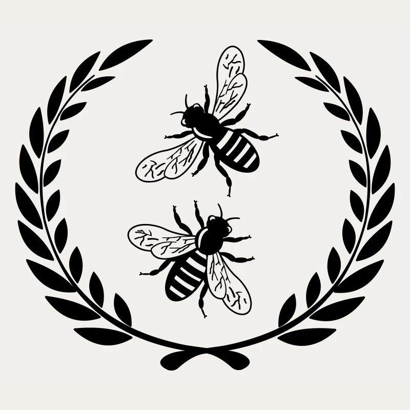 Bienen im Lorbeerkranz