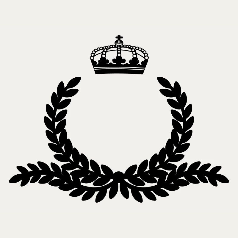 Couronne de laurier ornée avec couronne