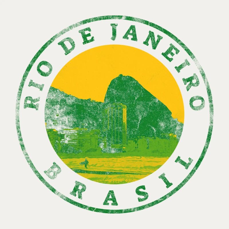 Rio de Janeiro Emblem: Beach & Mountains