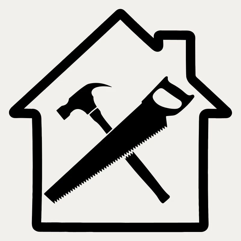 Construction de maison à logo d’outil de charpentier