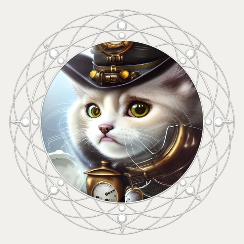Cute steampunk kitten
