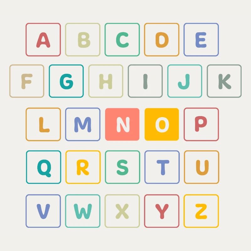 ABC Button NO - Kindergarten Preschool School