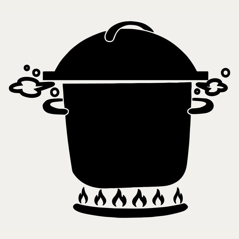 Soup pan on gas burner