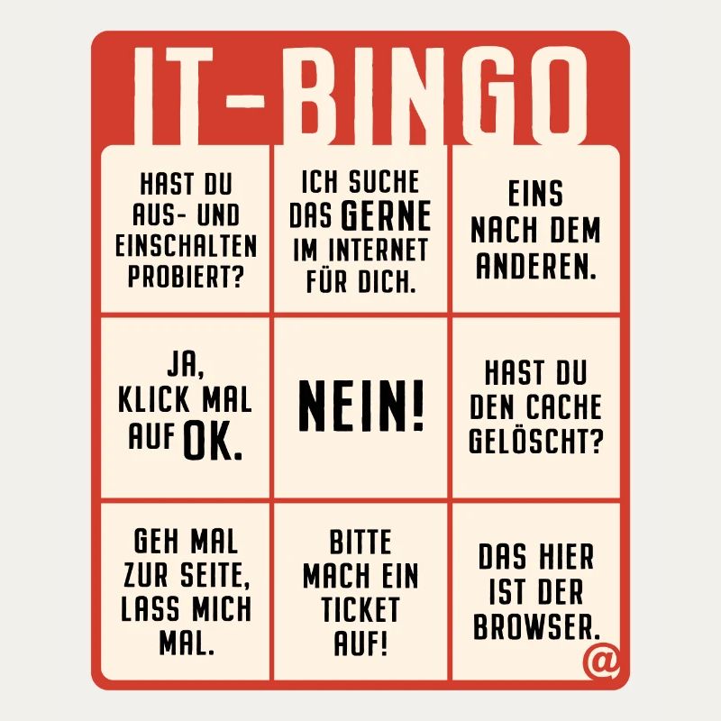 IT Support Bingo Service Desk IT Helpdesk Sysadmin