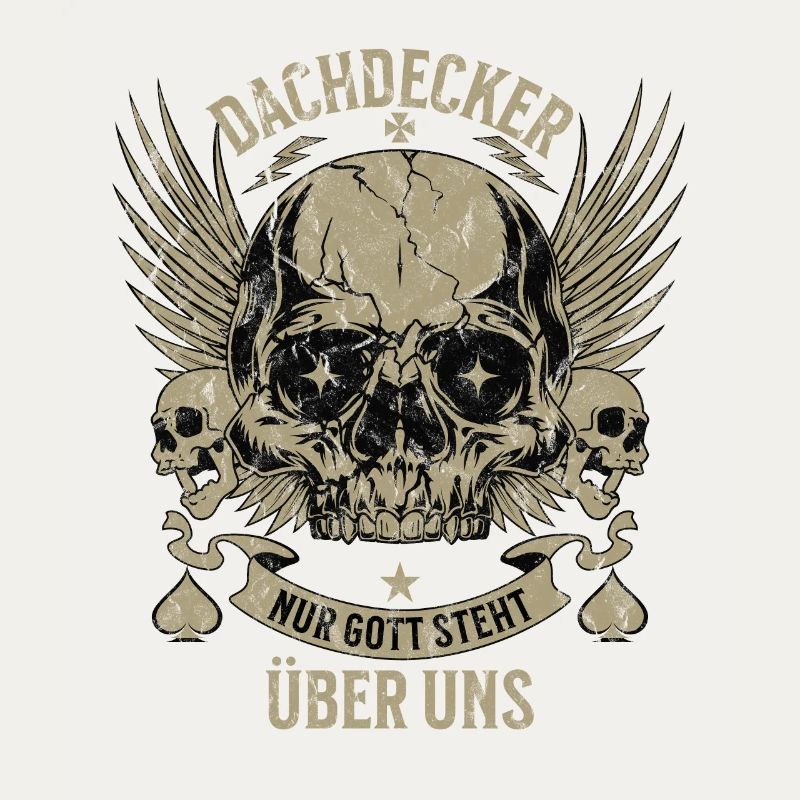 Dachdecker Totenkopf mit Flügeln