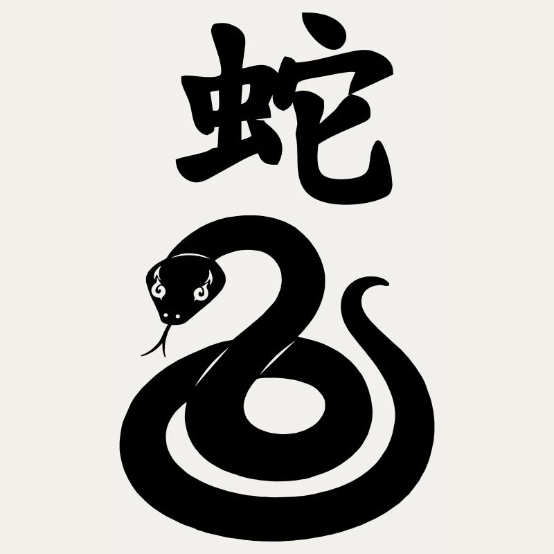 Chinese character snake with snake image