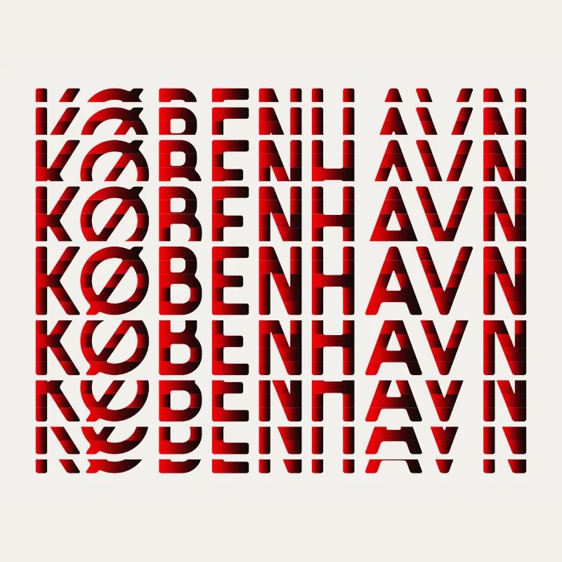 Copenhagen Neon Typography Pattern