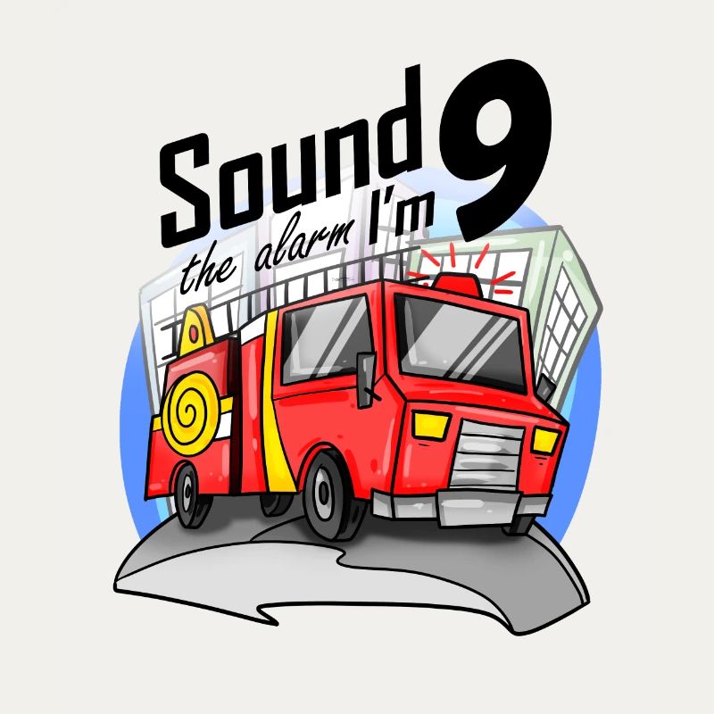 9 years old Young fire brigade fire engine car