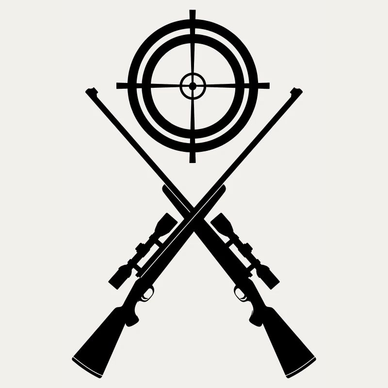 Two crossed shotguns with visor