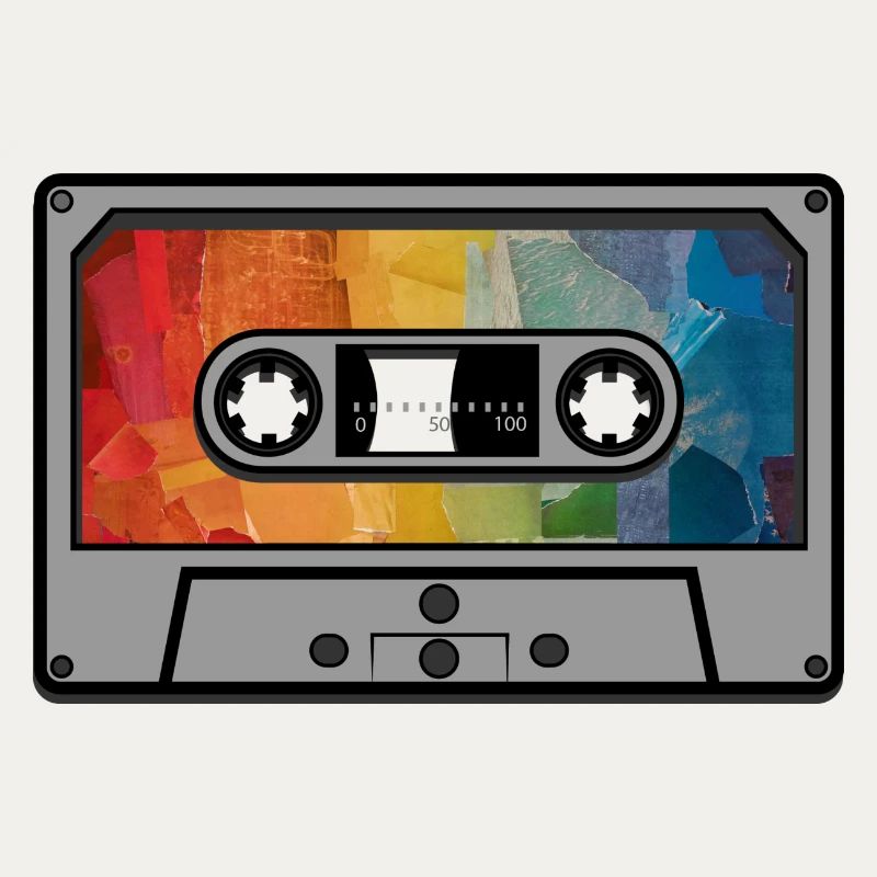 Cassette arc en ciel rétro