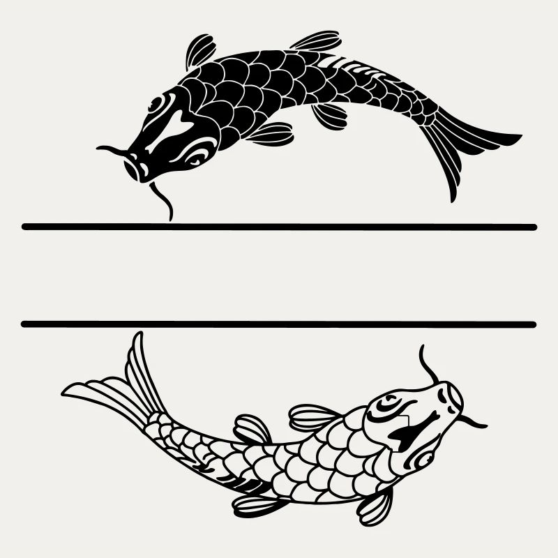 Fish black and white with blank text bar