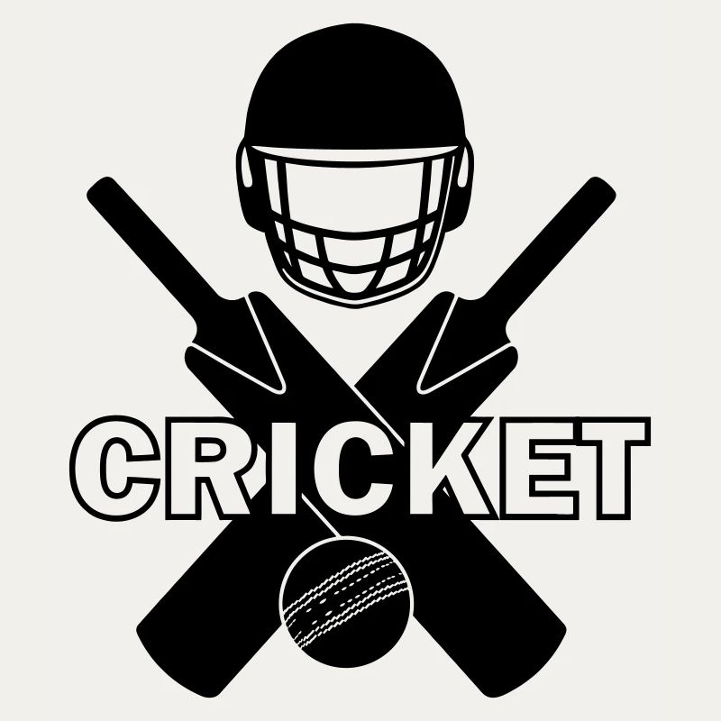 Cricket-Logo-Schattenbild mit Text