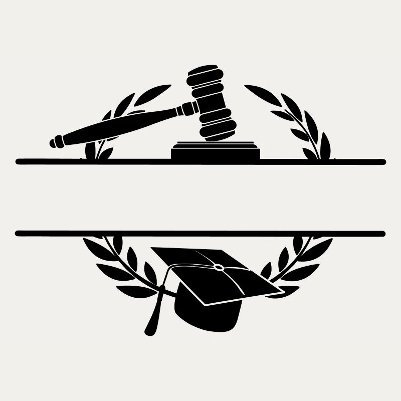 Lawyer monogram with hat and hammer