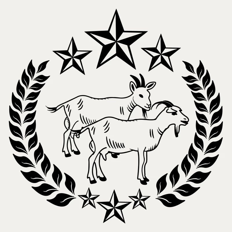 goats in laurel wreath