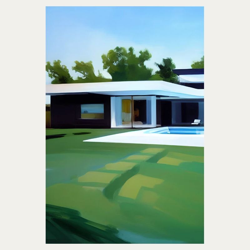 Weiße Villa mit Pool