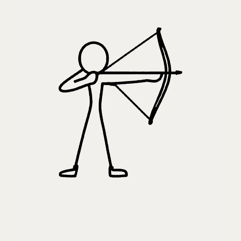 Strichmännchen Bogen Bogenschießen Bogenschütze