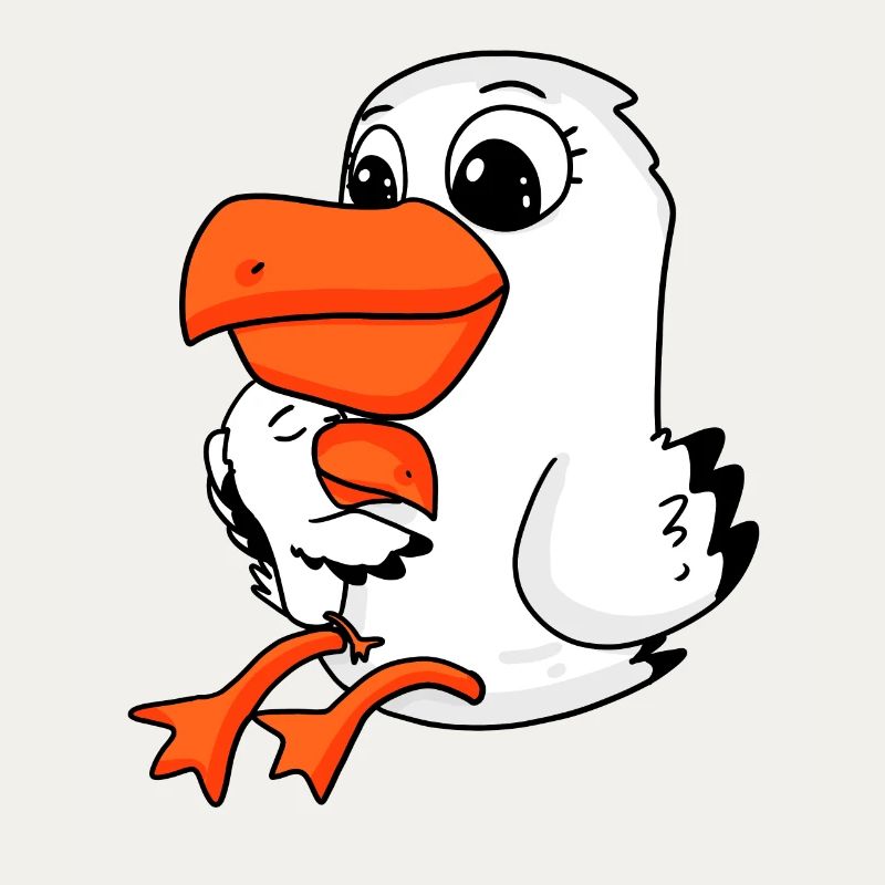 Möwe Familie - Möwe mit Baby