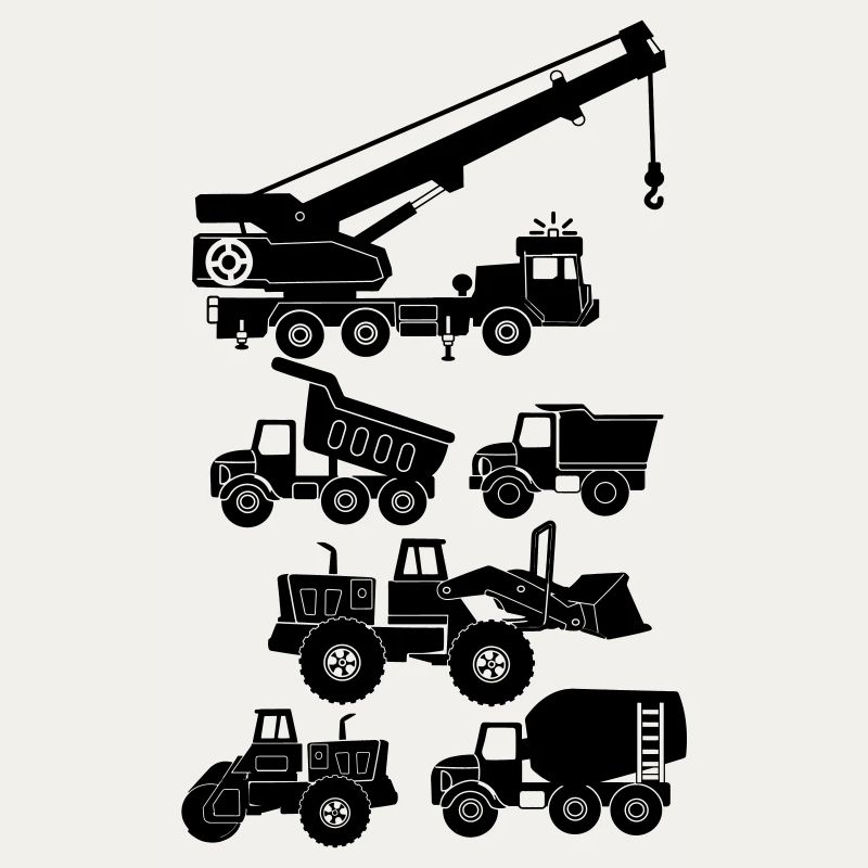 Road and construction vehicles