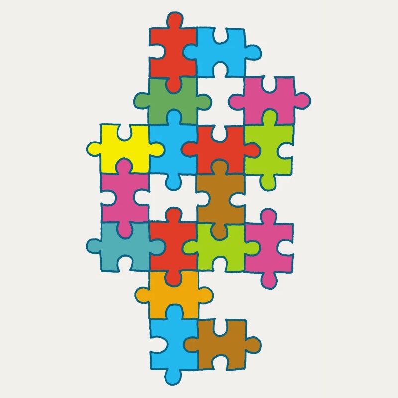 Multicolored incomplete puzzle