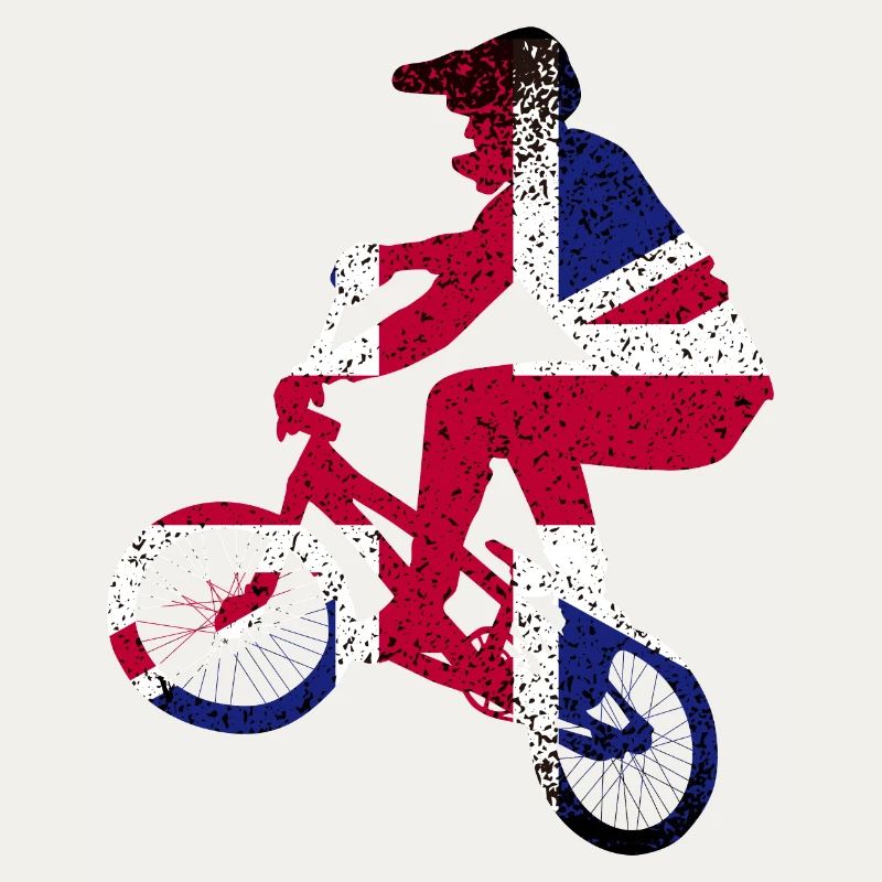 Union Jack Cyclist Silhouette