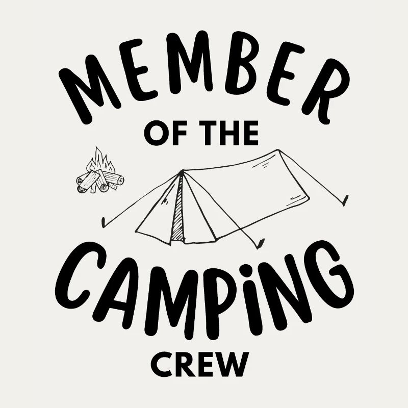 Mitglied der Camping Crew lustig