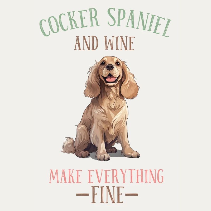 Cocker Spaniel und Wein machen alles fein