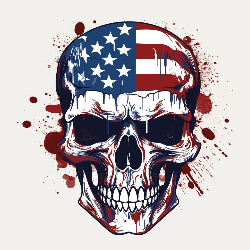 Art de crânes des drapeaux américains